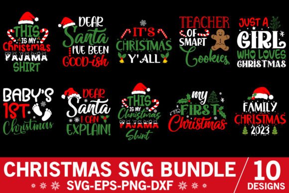 Funny Christmas SVG Bundle for T-Shirt Designs and Graphics