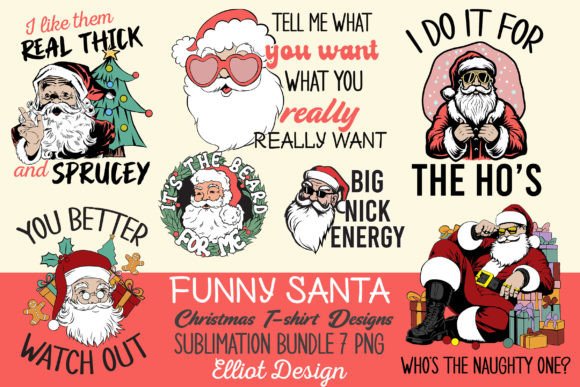 Funny Santa Adult Christmas Bundle: Graphics for T-Shirts