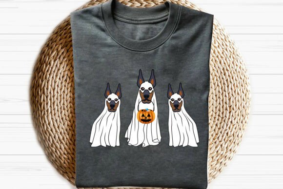 Ghost Doberman Pinscher: A Spooky Graphic for T-Shirt Designs