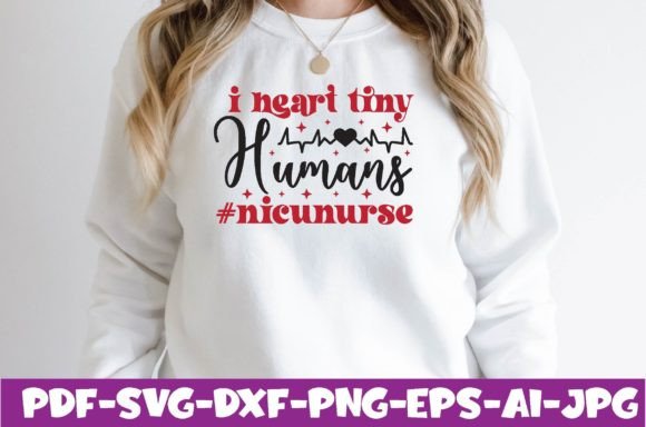 I Heart Tiny Humans nicunurse: Perfect for T-Shirt Designs and Graphics