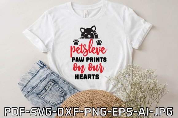 Petsleve Paw Prints on Our Hearts: A T-Shirt Design Gem