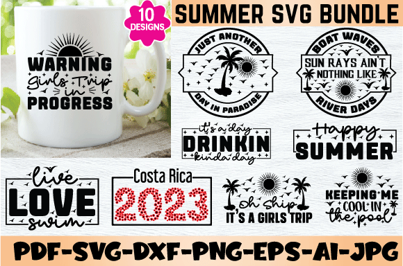Summer SVG Bundle: A Fresh and Vibrant Embroidery Design